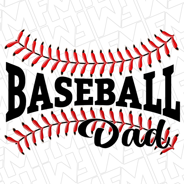 Baseball Dad Stitches Father\'s Day DTF Transfer | Father\'s Day Direct-to-Film | 0176