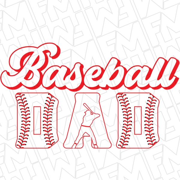 Baseball Dad Father\'s Day DTF Transfer | Father\'s Day Direct-to-Film | 0182