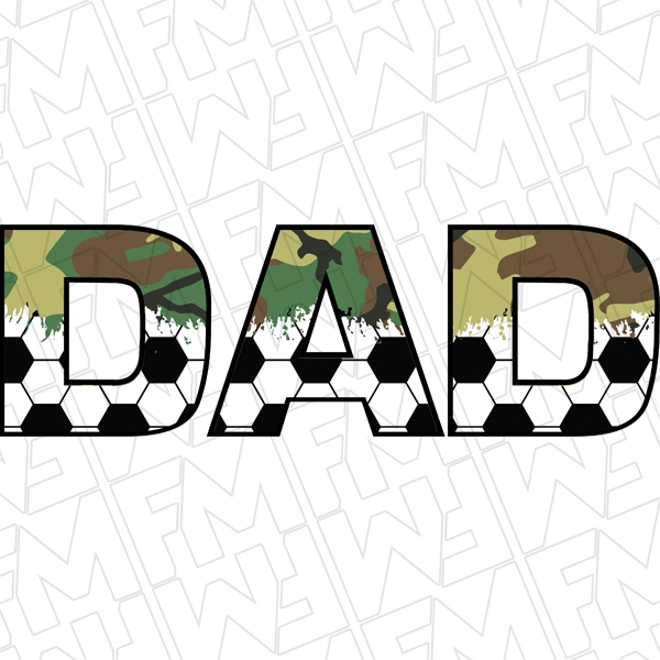 Camo Soccer Dad Father\'s Day DTF Transfer | Father\'s Day Direct-to-Film | 0186