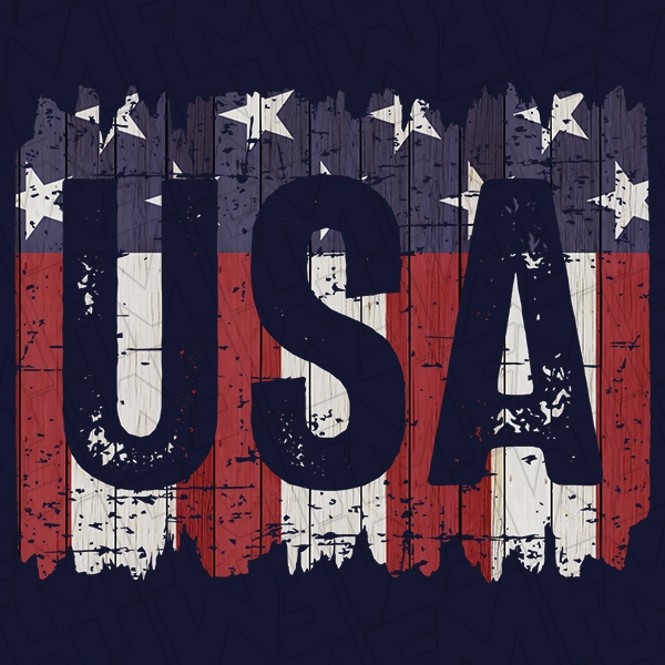 USA Vintage Flag Patriotic DTF Transfer | Patriotic Direct-to-Film | 0217