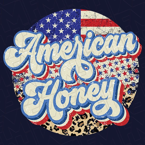 American Honey Retro Patriotic DTF Transfer | Patriotic Direct-to-Film | 0223