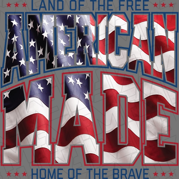 American Made USA Flag Patriotic DTF Transfer | Patriotic Direct-to-Film | 0011