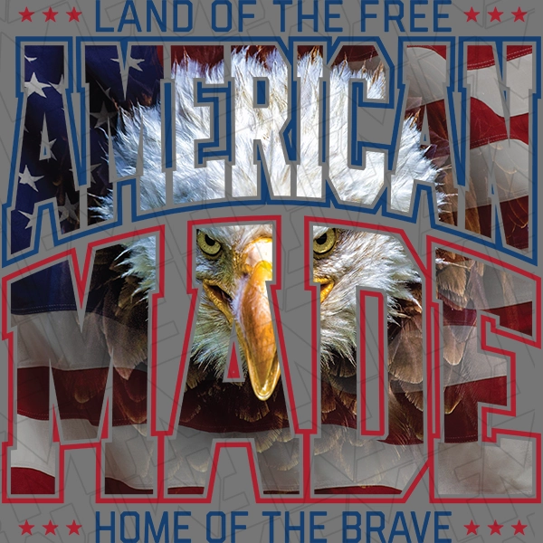 American Made Eagle Patriotic DTF Transfer | Patriotic Direct-to-Film | 0012