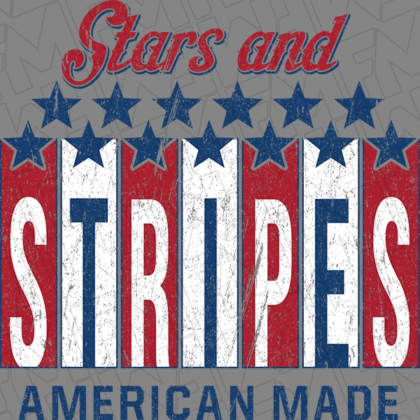 Stars and Stripes American Made Patriotic DTF Transfer | Patriotic Direct-to-Film | 0244
