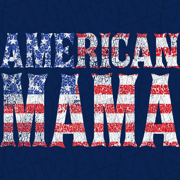 American Mama Flag Mommy &amp; Me Patriotic DTF Transfer | Patriotic Direct-to-Film | 0248