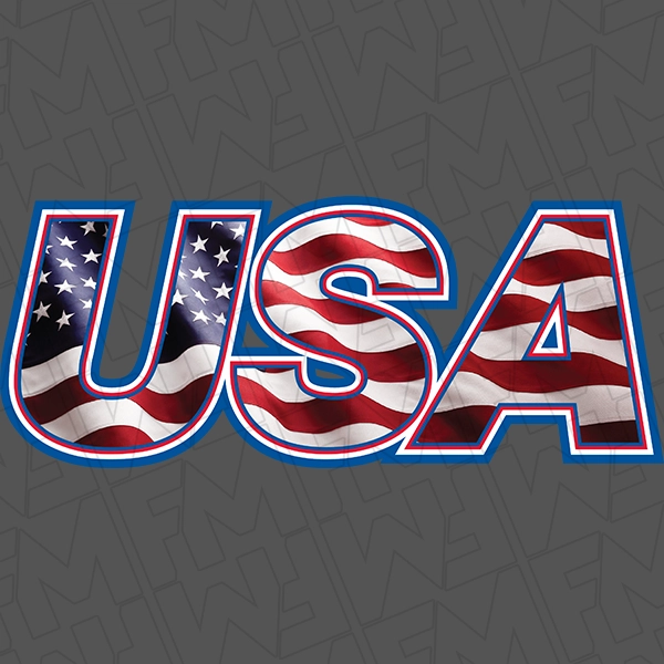 USA Waving Flag Patriotic DTF Transfer | Patriotic Direct-to-Film | 0251