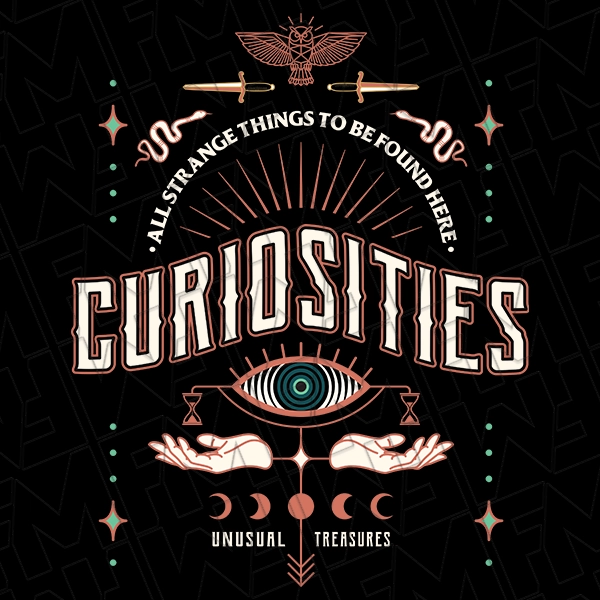 Curiosities Strange &amp; Unusual Halloween DTF Transfer | Halloween Direct-to-Film | 0318