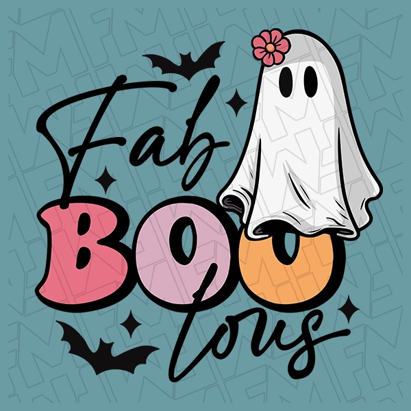 Fa-boo-lous Ghost Halloween DTF Transfer | Halloween Direct-to-Film | 0309