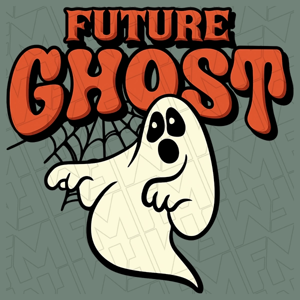 Retro Future Ghost Halloween DTF Transfer | Halloween Direct-to-Film | 0325