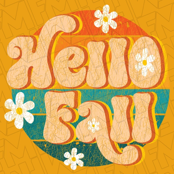 Hello Fall Boho Retro Daisey DTF Transfer | Fall Direct-to-Film | 0282