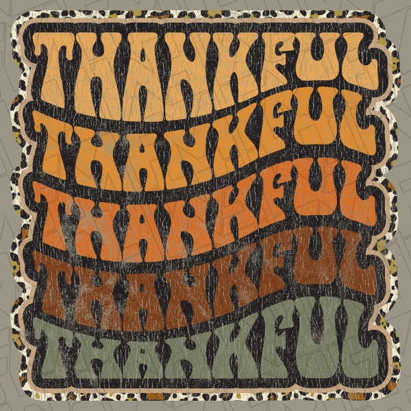 Thankful Stacked Leopard Fall DTF Transfer | Fall Direct-to-Film | 0295