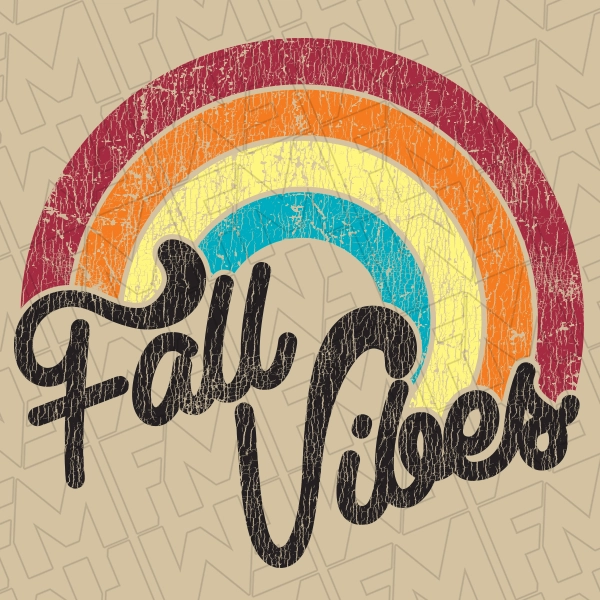Fall Vibes Rainbow Script DTF Transfer | Fall Direct-to-Film | 0276