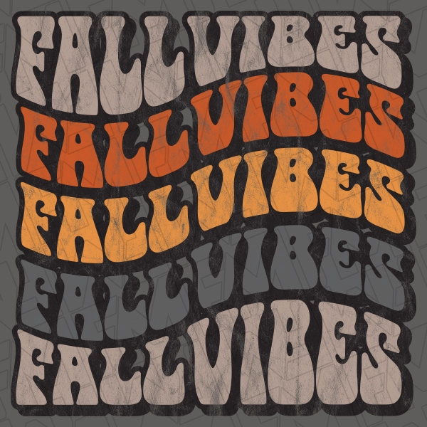 Fall Vibes Retro Wave DTF Transfer | Fall Direct-to-Film | 0277