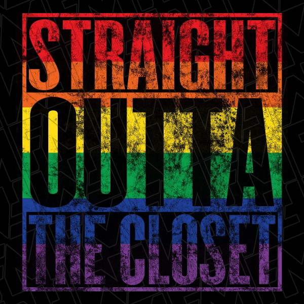 Straight Outta The Closet Rainbow Block LGBTQ+ Pride DTF Transfer | Trendy Direct-to-Film | 0260