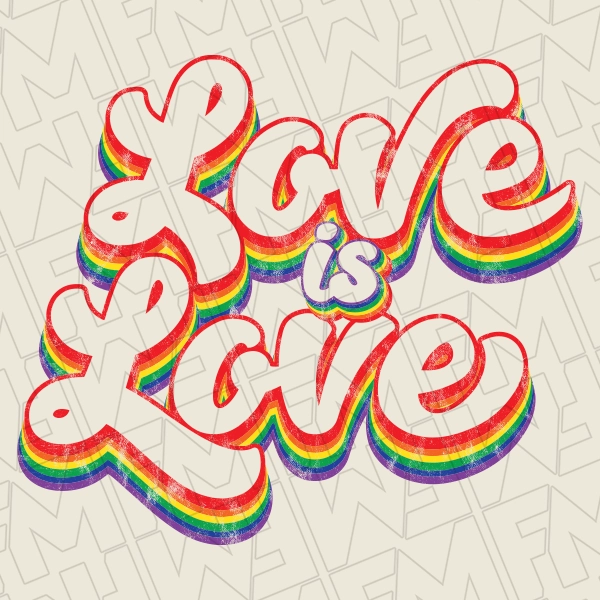 Love is Love Rainbow Script LGBTQ+ Pride DTF Transfer | Trendy Direct-to-Film | 0253