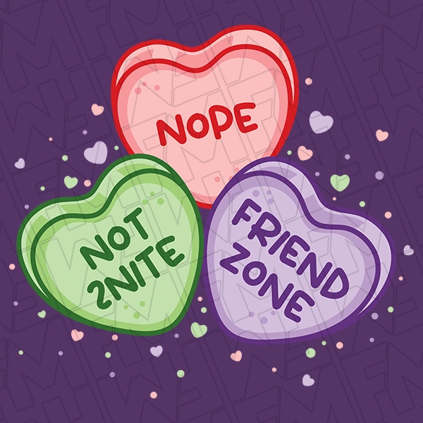 Candy Hearts Nope Friend Zone Funny Valentines DTF Transfer  Valentines Day Directto-Film  0004
