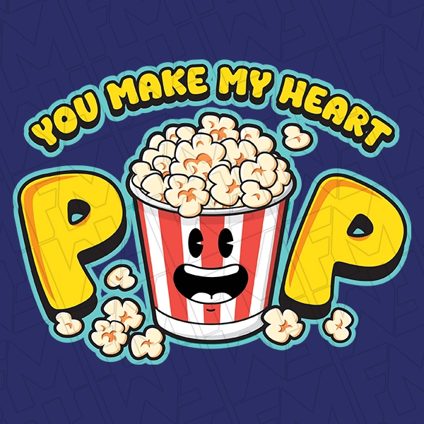 You Make My Heart Pop Funny Kids Valentines DTF Transfer  Valentines Directto-Film  0423