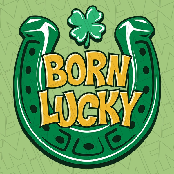 Born Lucky Horseshoe Kids St Patricks Day DTF Transfer  St Patricks Day Directto-Film  0462