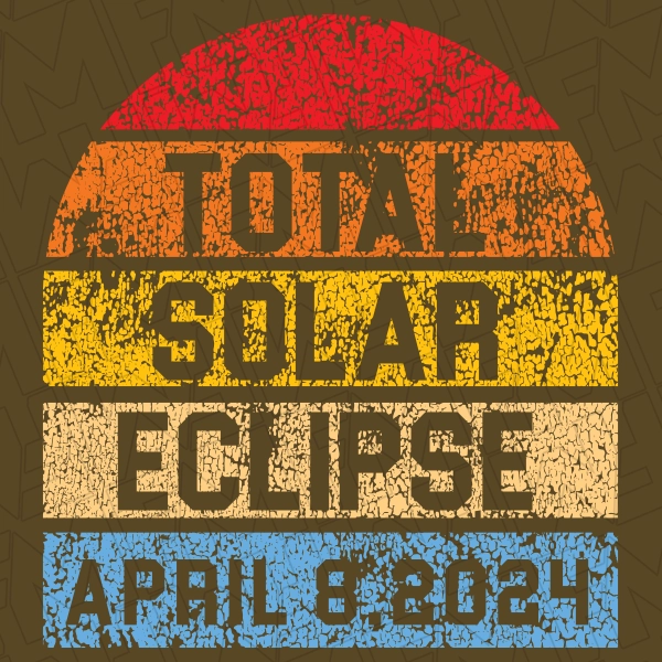 Total Solar Eclipse Retro Distress Trendy DTF Transfer  Trendy Directto-film  0468