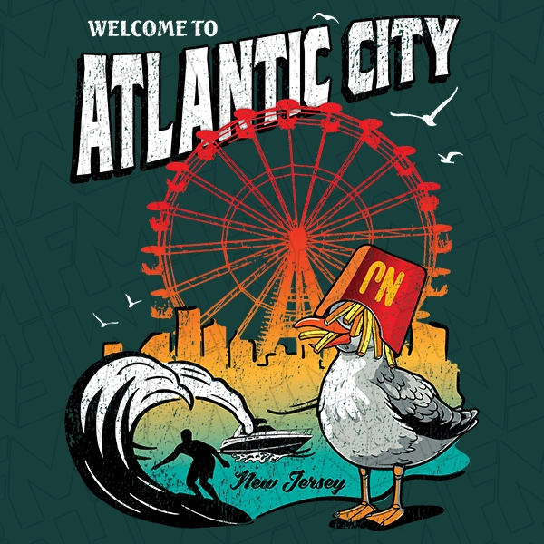 Welcome to Atlantic City NJ Trendy DTF Transfer  Trendy Directto-Film  0490