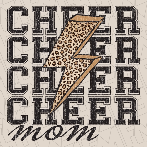 Lightning Bolt Cheer Mom DTF Transfer  Mothers Day Directto-Film  0167
