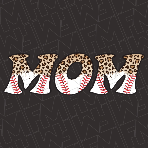 Leopard Fadeout Baseball Mom Mothers Day DTF Transfer  Mothers Day Directto-Film  0152