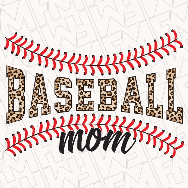 Leopard Baseball Mom Stitches Mothers Day DTF Transfer  Mothers Day Directto-Film  0145