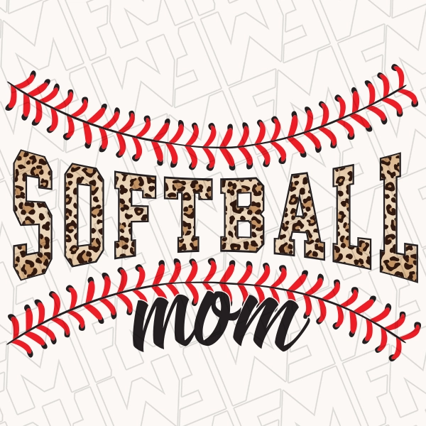 Leopard Softball Mom Stitches Mothers Day DTF Transfer  Mothers Day Directto-Film  0146