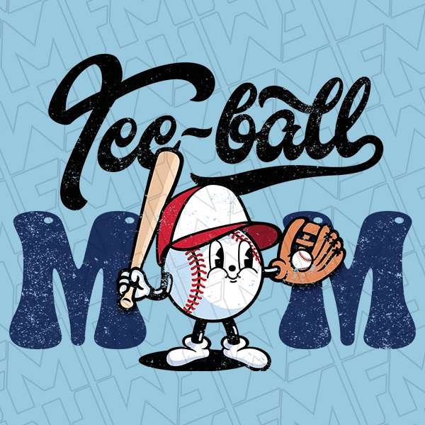 TeeBall Mom Baseball DTF Transfer  Sports Direct-to-Film  0494