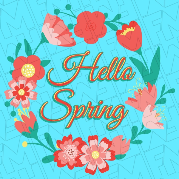 Hello Spring Flowers Spring DTF Transfer 0008