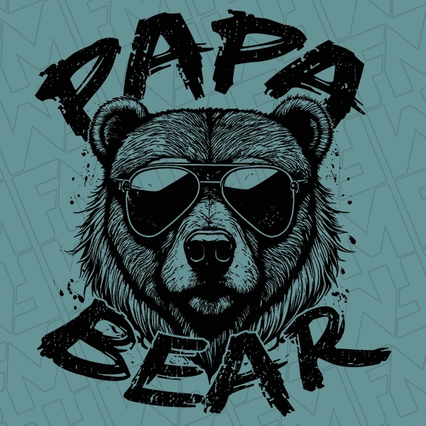 Papa Bear Dad DTF Transfer  Fathers Day Directto-Film  0527