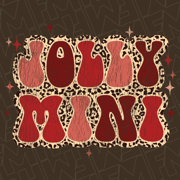 Jolly Mini Leopard Mommy  Me Kids Christmas DTF Transfer  Christmas Directto-Film  0387