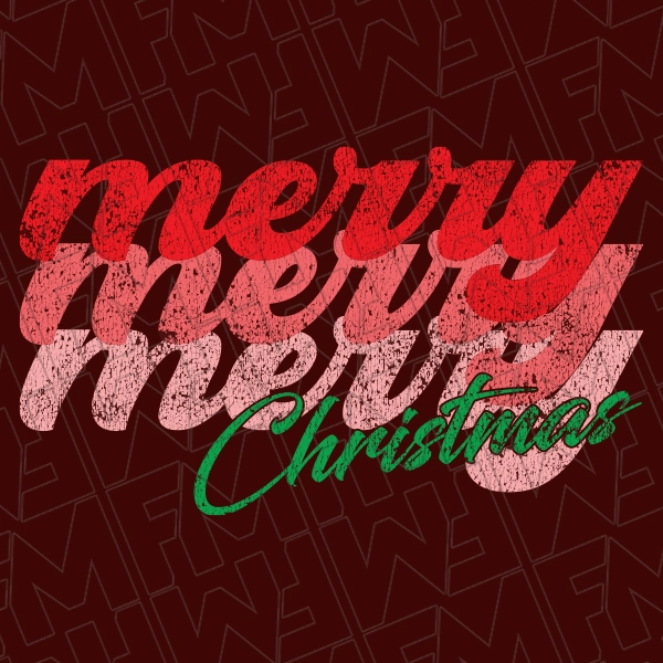 Merry Merry Merry Christmas DTF Transfer  Christmas Directto-Film  0392
