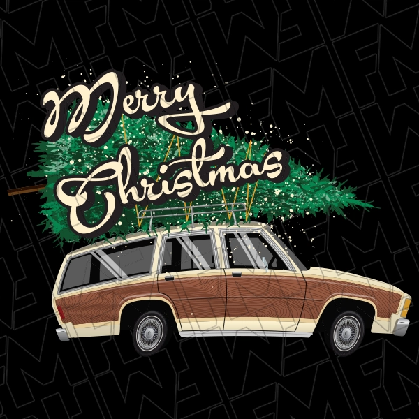 Merry Christmas Station Wagon  Christmas Tree Christmas DTF Transfer  Christmas Directto-Film  0394