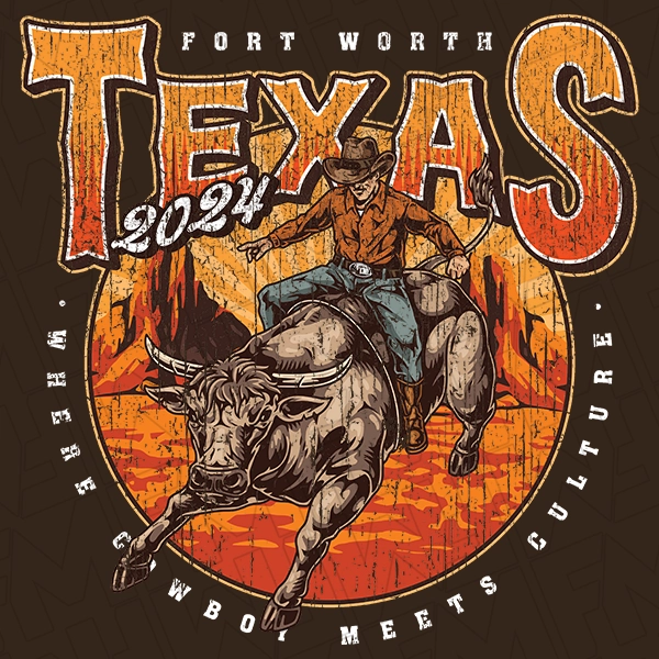 Forth Worth Texas Cowboy Culture DTF Transfer  Trendy Directto-Film  0574
