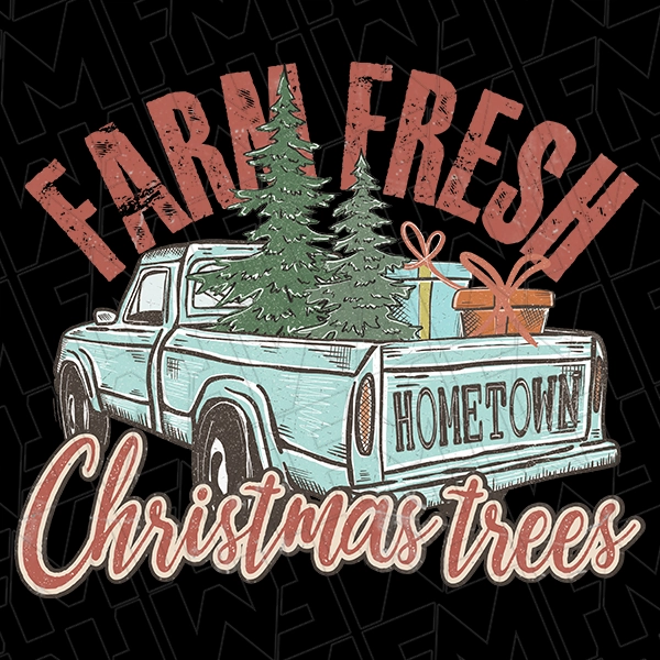 Farm Fresh Christmas Trees Vintage Truck Christmas DTF Transfer  Christmas Directto-Film  0337