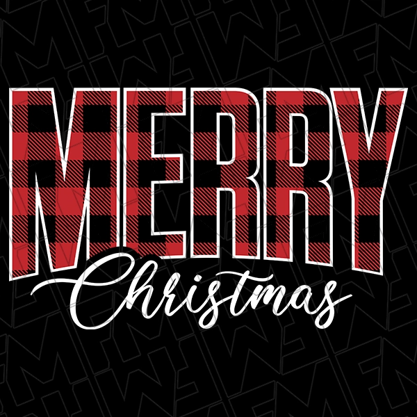 Merry Christmas Red Black  White Christmas DTF Transfer  Christmas Directto-Film  0361