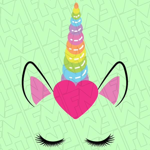 Unicorn Head Kids DTF Transfer Valentines Directto-Film  0582