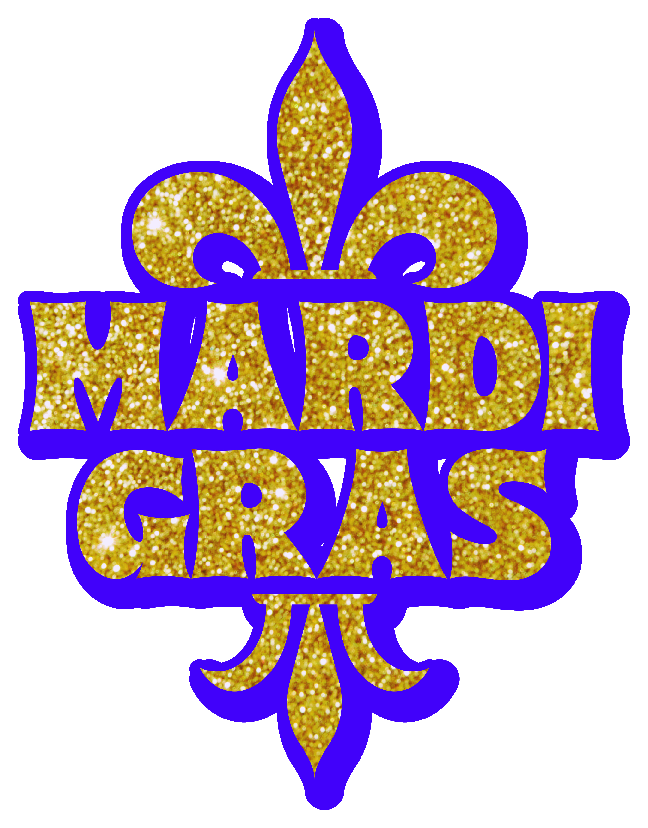 Mardi Gras Glitter Faux DTF Transfer  Mardi Gras Directto-Film  0594