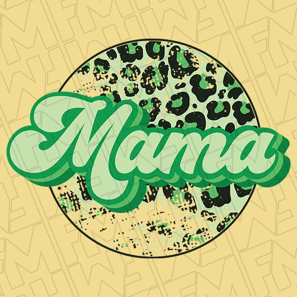 Leopard Mama Script Mommy  Me St Patricks Day DTF Transfer  St Patricks Day Direct to Film - 0033