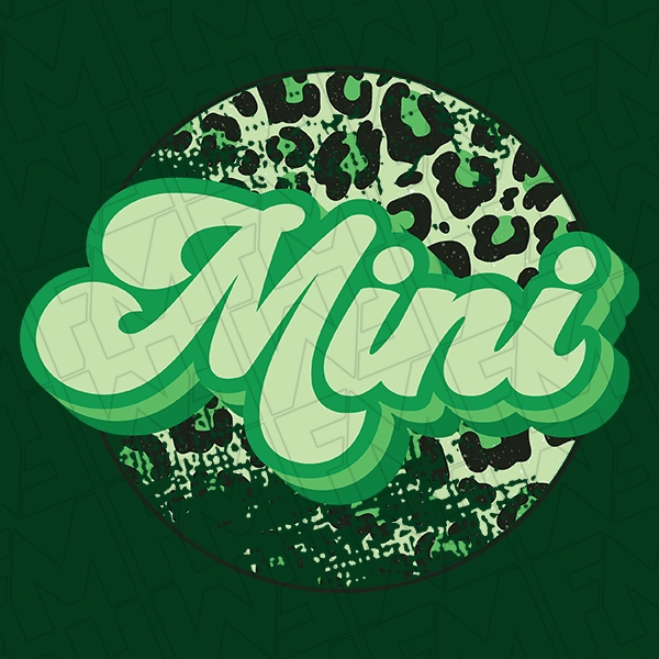 Leopard Mini Script Mommy  Me St Patricks Day Kids DTF Transfer  St Patricks Day Direct to Film - 0034