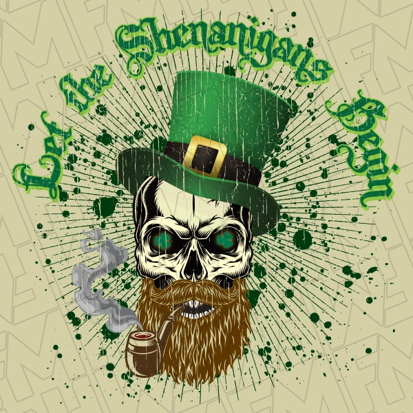 Let the Shenanigans Begin Skull St Patricks Day DTF Transfer  St Patricks Day Direct to Film - 0601