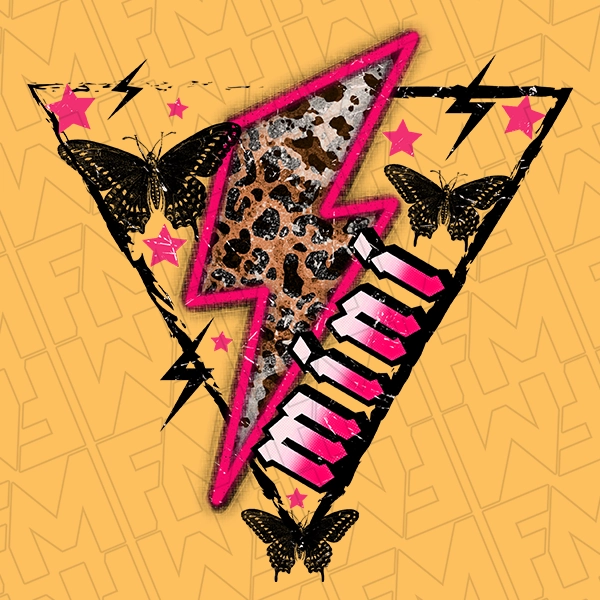 Mini Lightning Bolt Butterflies Mommy  Me Kids DTF Transfer  Mothers Day Directto-Film  0106