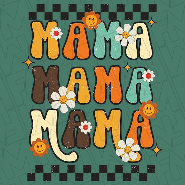 Boho Checker Mama Mothers Day DTF Transfer  Mothers Day Directto-Film  0111