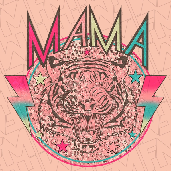 Rocker Mama Tiger Mothers Day DTF Transfer  Mothers Day Directto-Film  0117