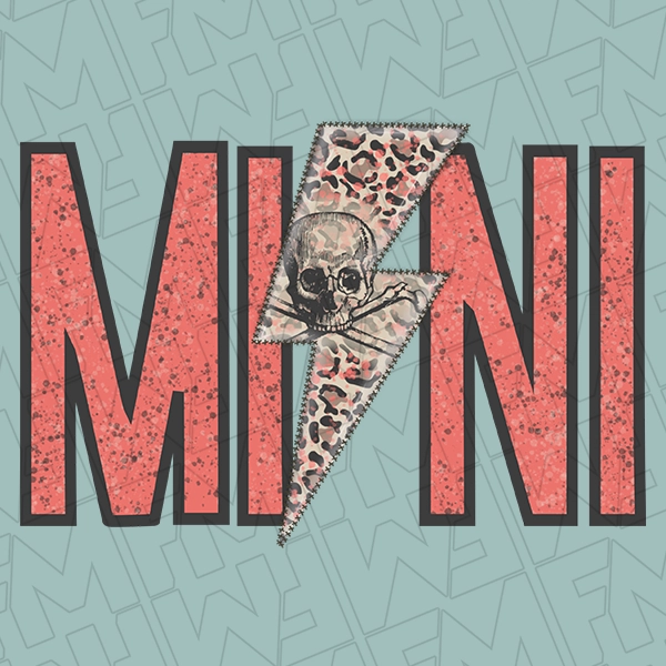 Mini Skull  Lightning Bolt Mommy  Me Kids DTF Transfer  Mothers Day Directto-Film  0119