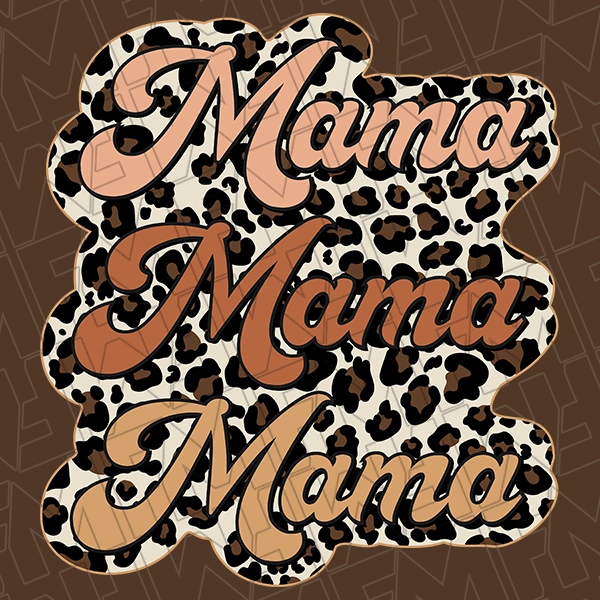 Leopard Stacked Mama Mommy  Me Mothers Day DTF Transfer  Mothers Day Directto-Film  0133