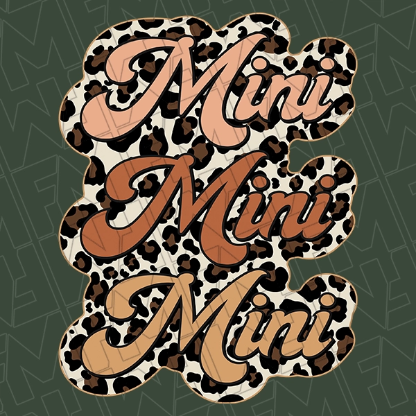 Leopard Stacked Mini Mommy  Me Kids DTF Transfer  Mothers Day Directto-Film  0132