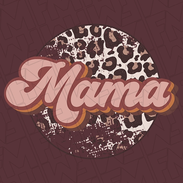 Leopard Mama Script Mommy  Me Mothers Day DTF Transfer   Mothers Day Directto-Film  0138