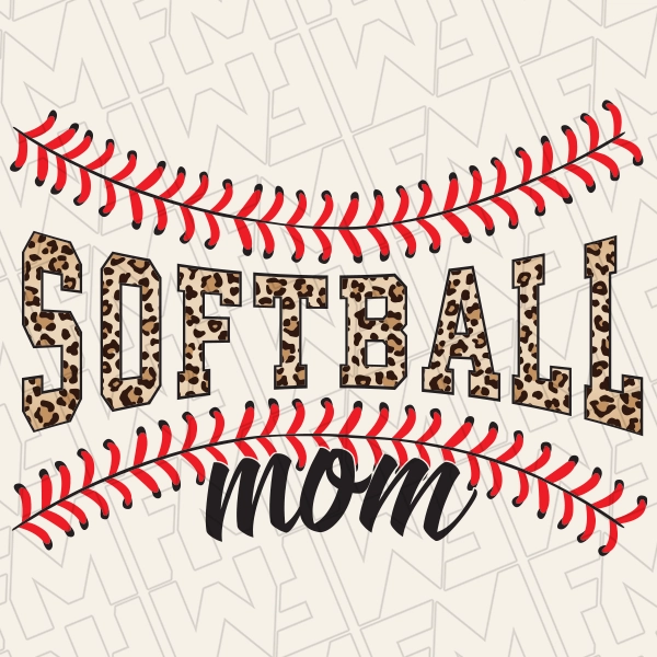 Leopard Softball Mom Stitches Mothers Day DTF Transfer  Mothers Day Directto-Film  0146